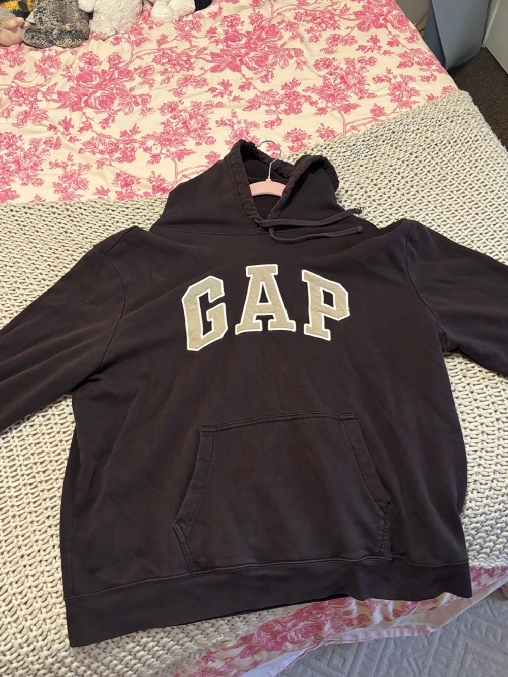 Vintage GAP Brown Pullover Hoodie with Cream Logo